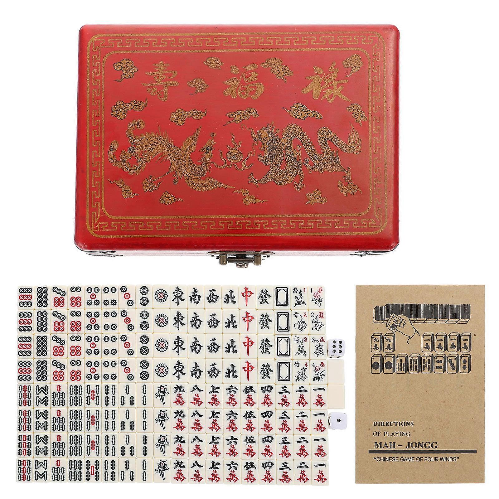 Portable Mahjong Set Durable Mahjong Game for Home Use 1Set