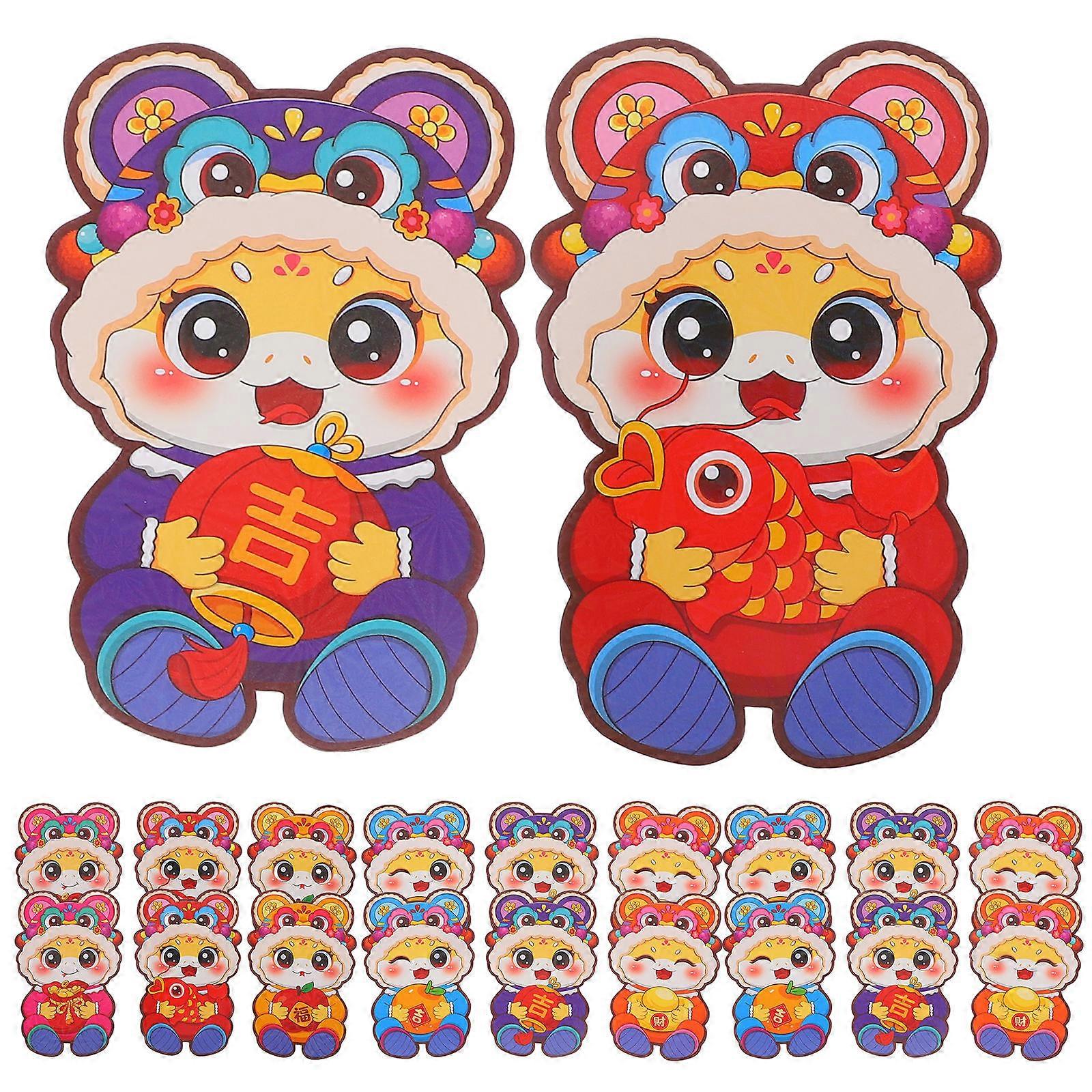 Snake Year Red Envelopes Cartoon Design for Storage Cash 30Pcs Pack