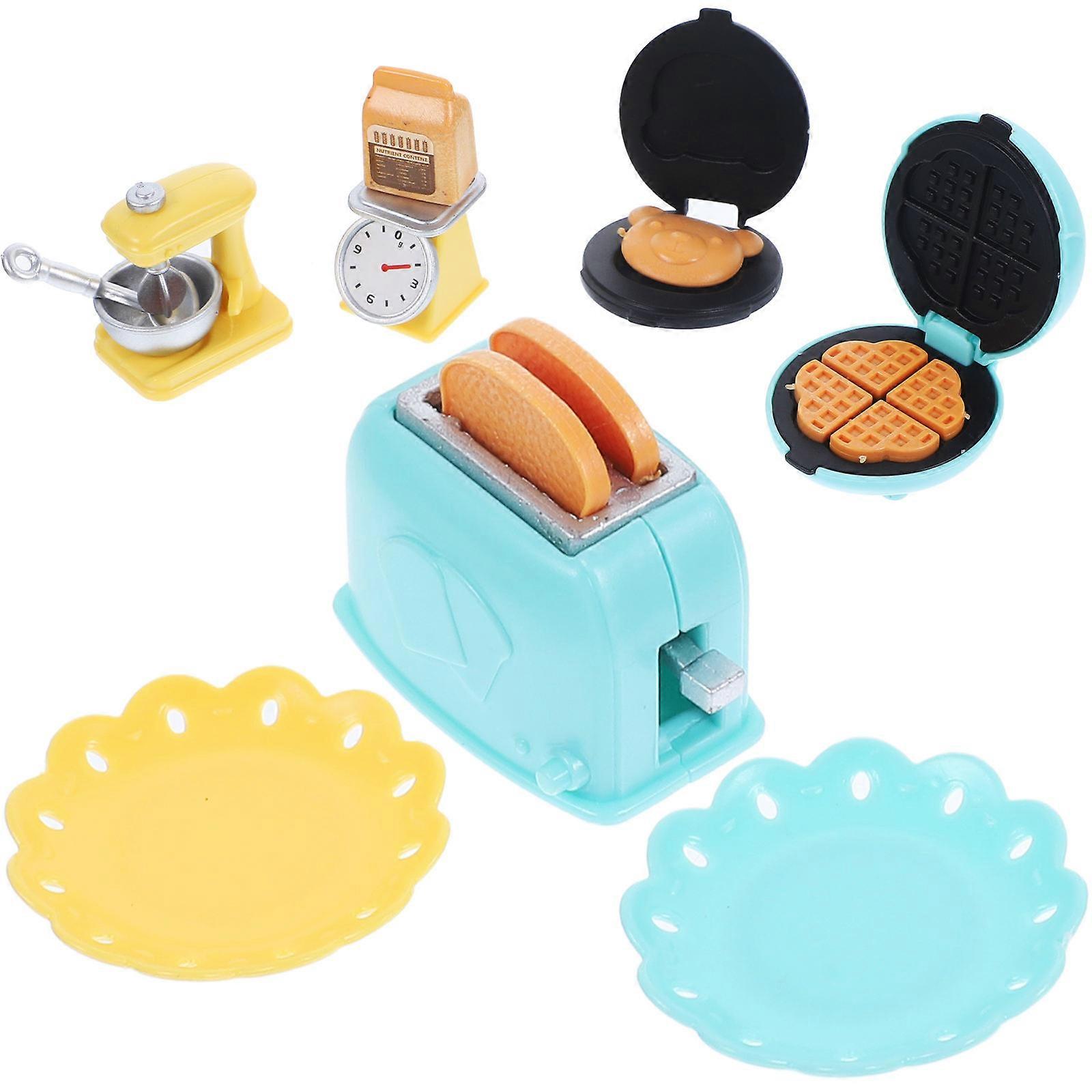 Mini Kitchen Tool Doll House Blender Toaster Set for Decor 1Set