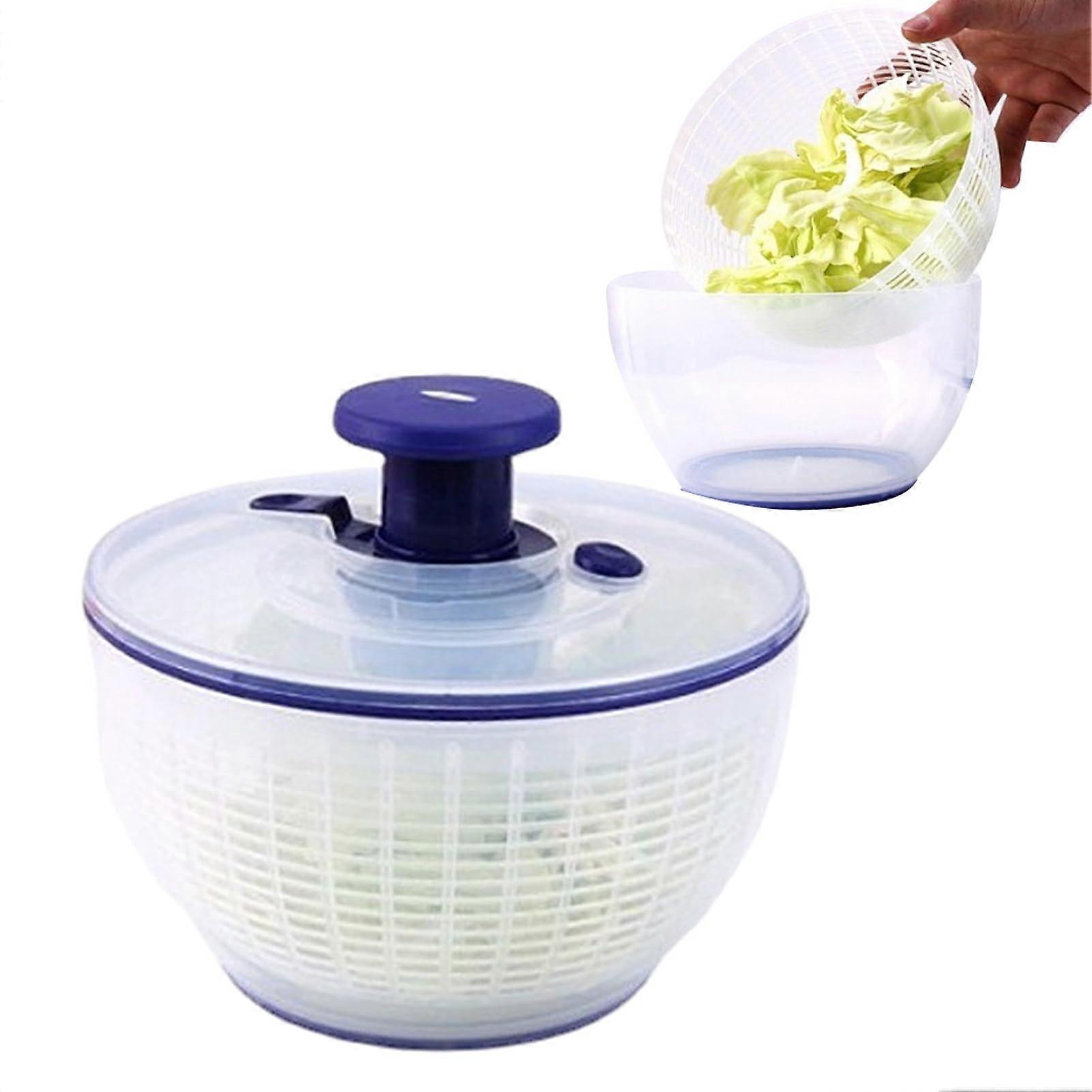Salad Spinner with Easy Pump Handle, Large Capacity Vegetable Washer and Transparent Serving Bowl