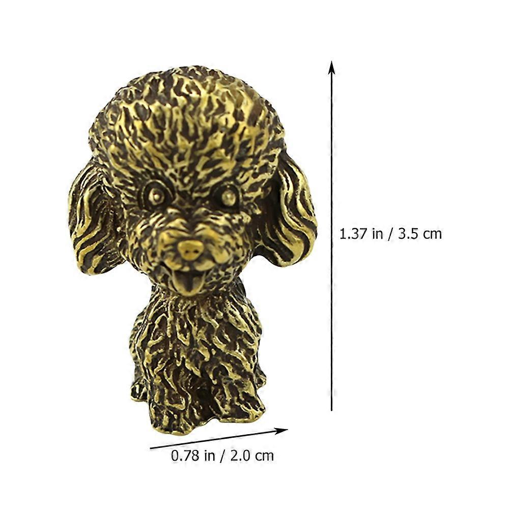 Brass Poodle Desktop Ornament for Scene Layout Decor 1Pcs Tabletop Ornament