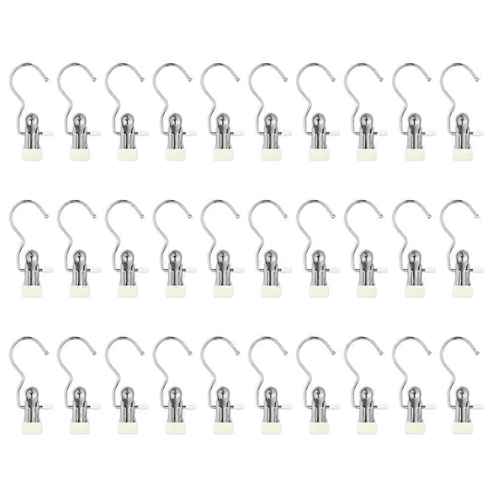 Laundry Hooks Hanging Clip Clothes,Hat Pants Towel Beige 30PC