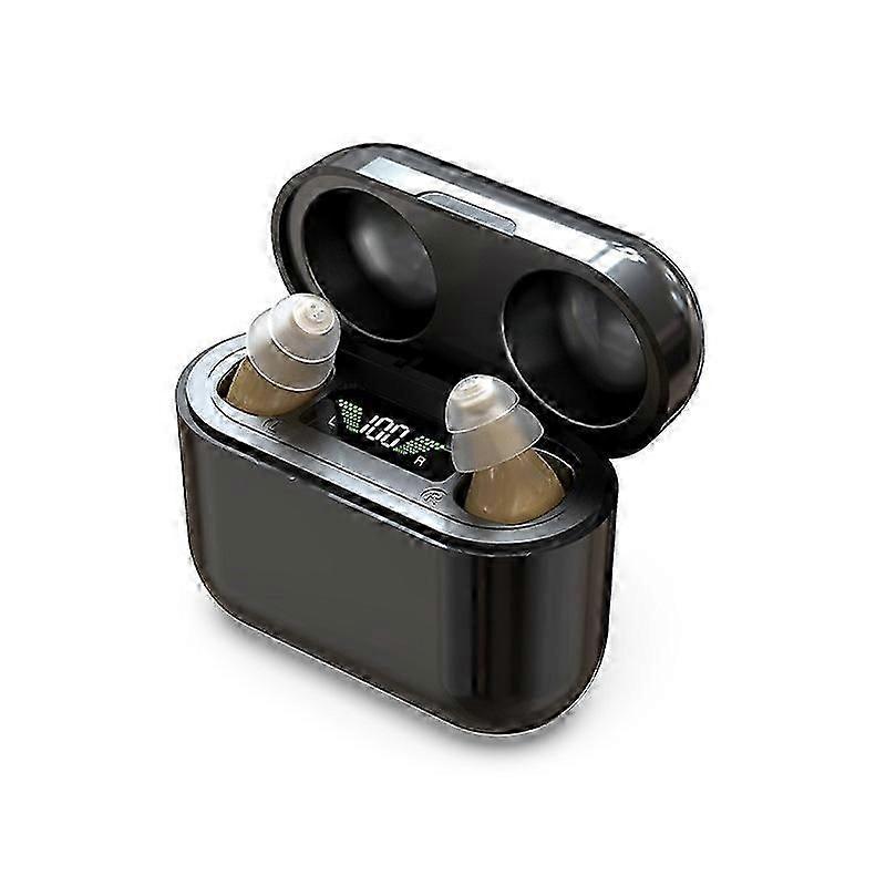 2025 New Model Elderly Hearing Aid CIC Rechargeable Amplifier with Digital Display and Noise Reduction Function