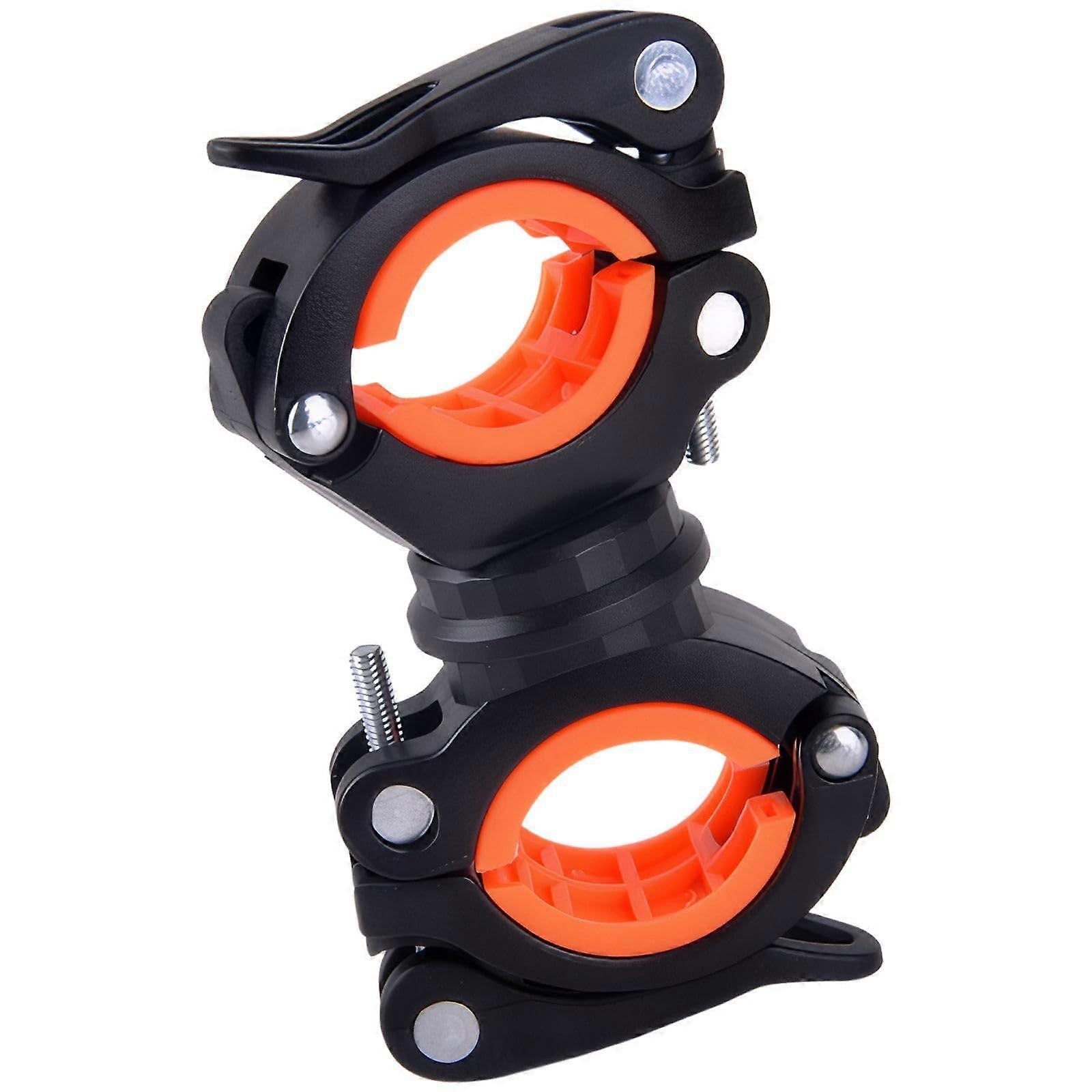 Bike Handlebar Flashlight Mount with Quick Release Adjustable Clamp for Lights Pumps and Tools Black