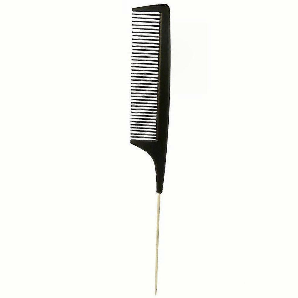 Carbon Pintail Comb with Metal Handle, Heat Resistant Fine Tooth for Precision Sectioning