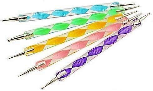 Nail Art Dotting Tools Set with Precise DoubleEnded Tips for Versatile Nail Designs, 5pcs Multicolor