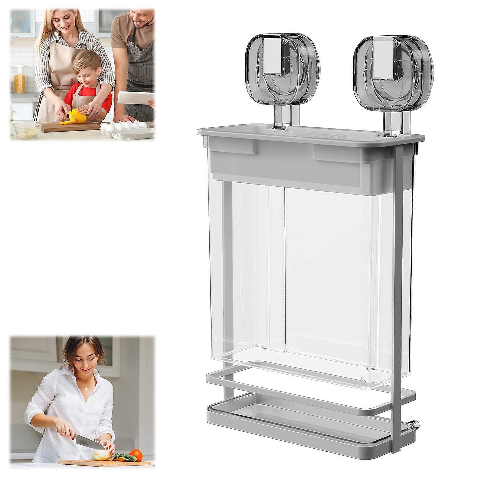 Wall Mounted Knife Holder, RustResistant Iron Rack with Removable Water Pan, NoDrill Installation