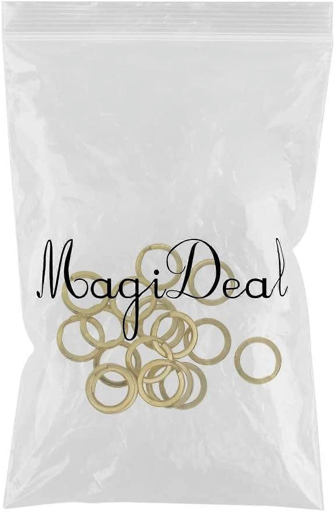 Unknown 15 mm  Leather Handmade Flat Split Solid Brass Key Rings Loop Findings Connector Pack of 20 Pcs