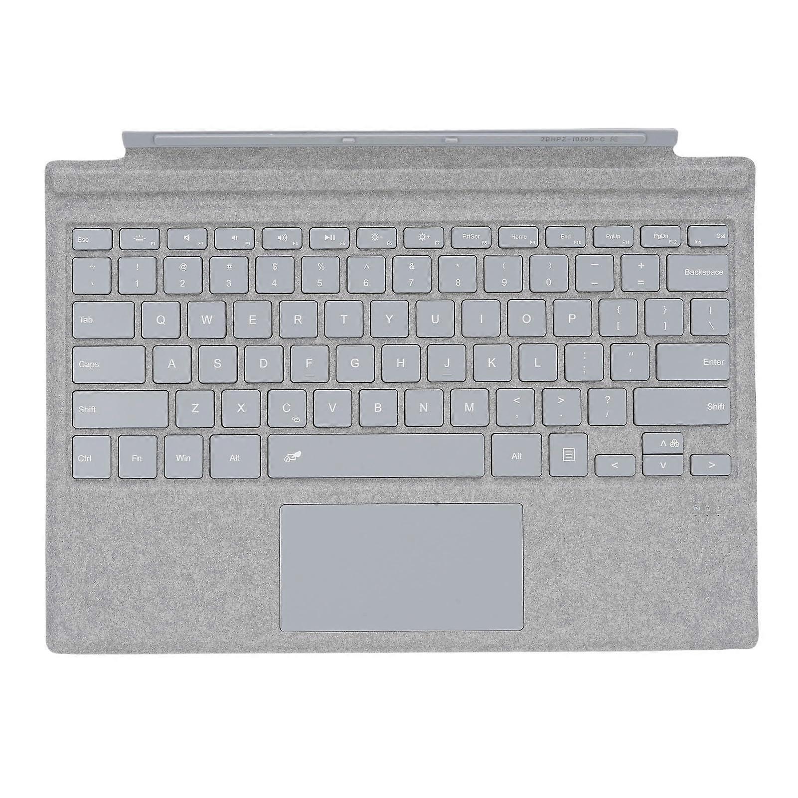 Wireless Keyboard for Microsoft Surface Pro 37+, Bluetooth with Large Touchpad and RGB Backlight (Grey)