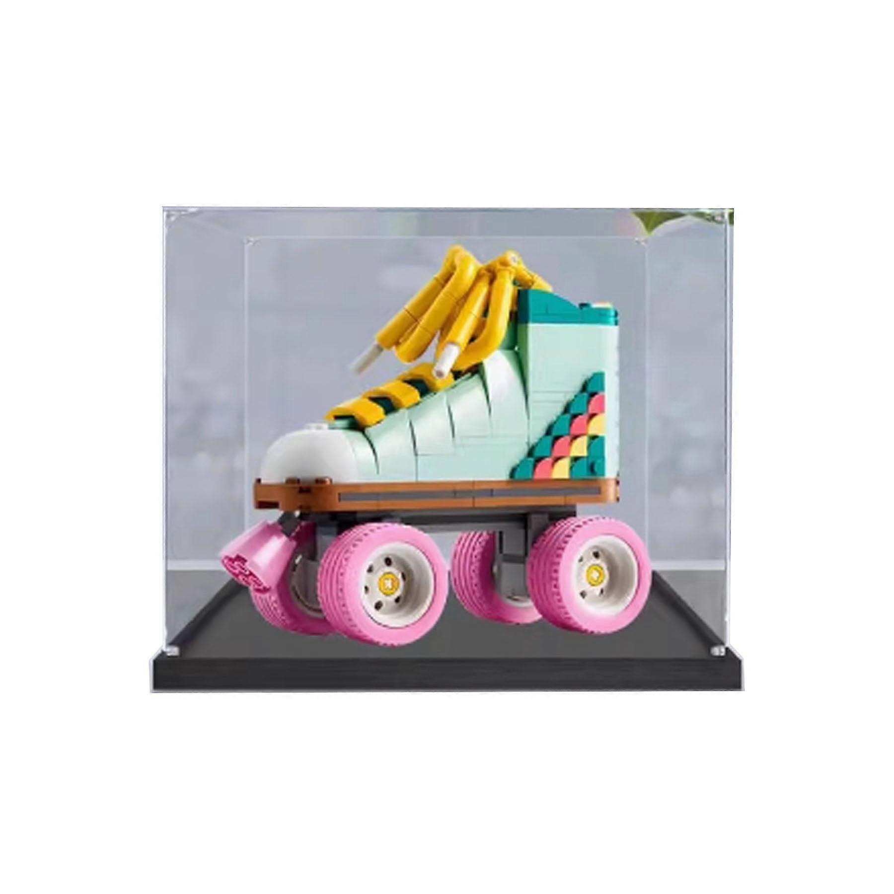 Acrylic Display Case for  31148 Vintage Roller Skates, Dustproof Clear Box, 3mm