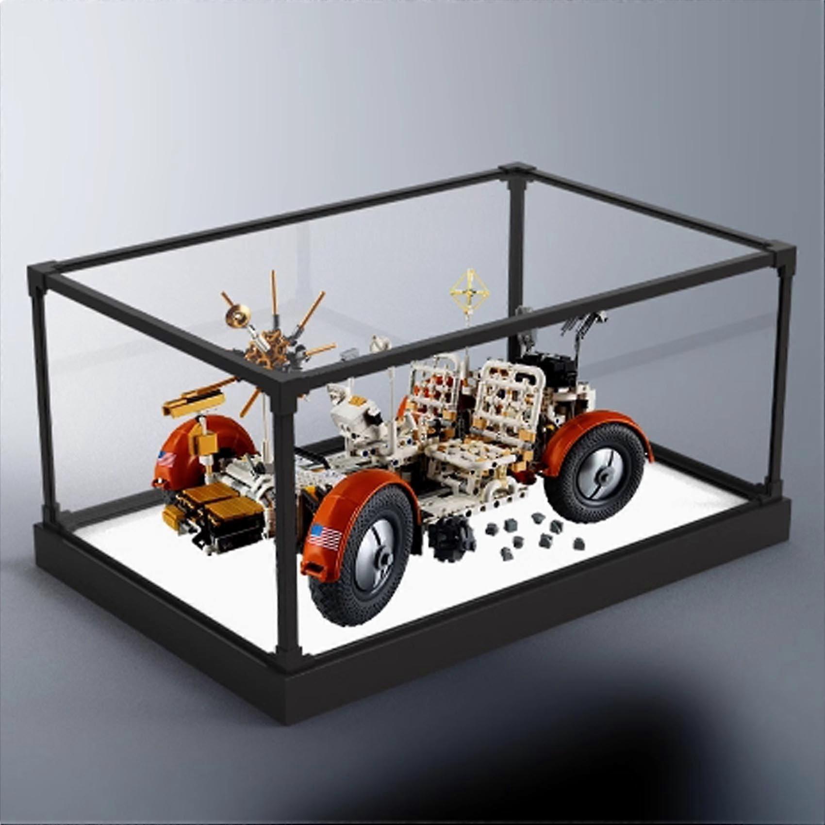 Acrylic Display Case for  42182 Moon Rover Model, Crystal Clear Dustproof Box with White Base