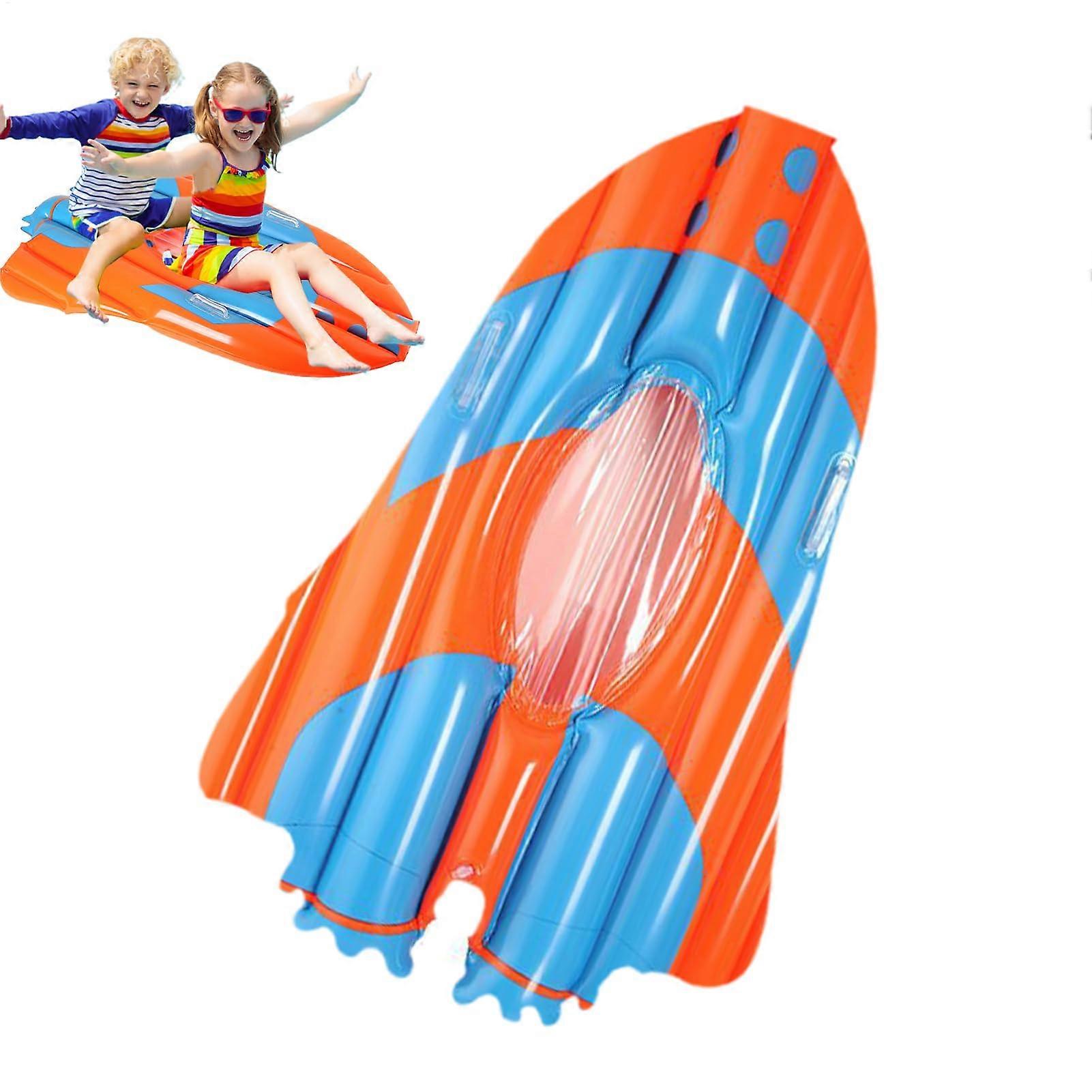 Kids Inflatable Bodyboard with Secure Grip, Foldable Surfboard for Beginners Pool and Beach