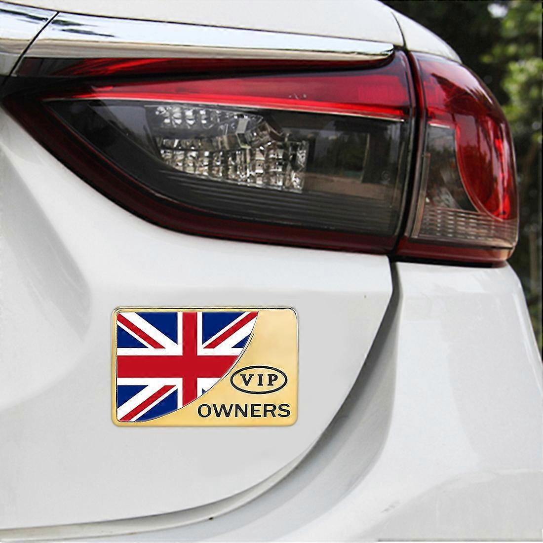 Universal Car UK Flag Rectangle Shape VIP Metal Decorative Sticker