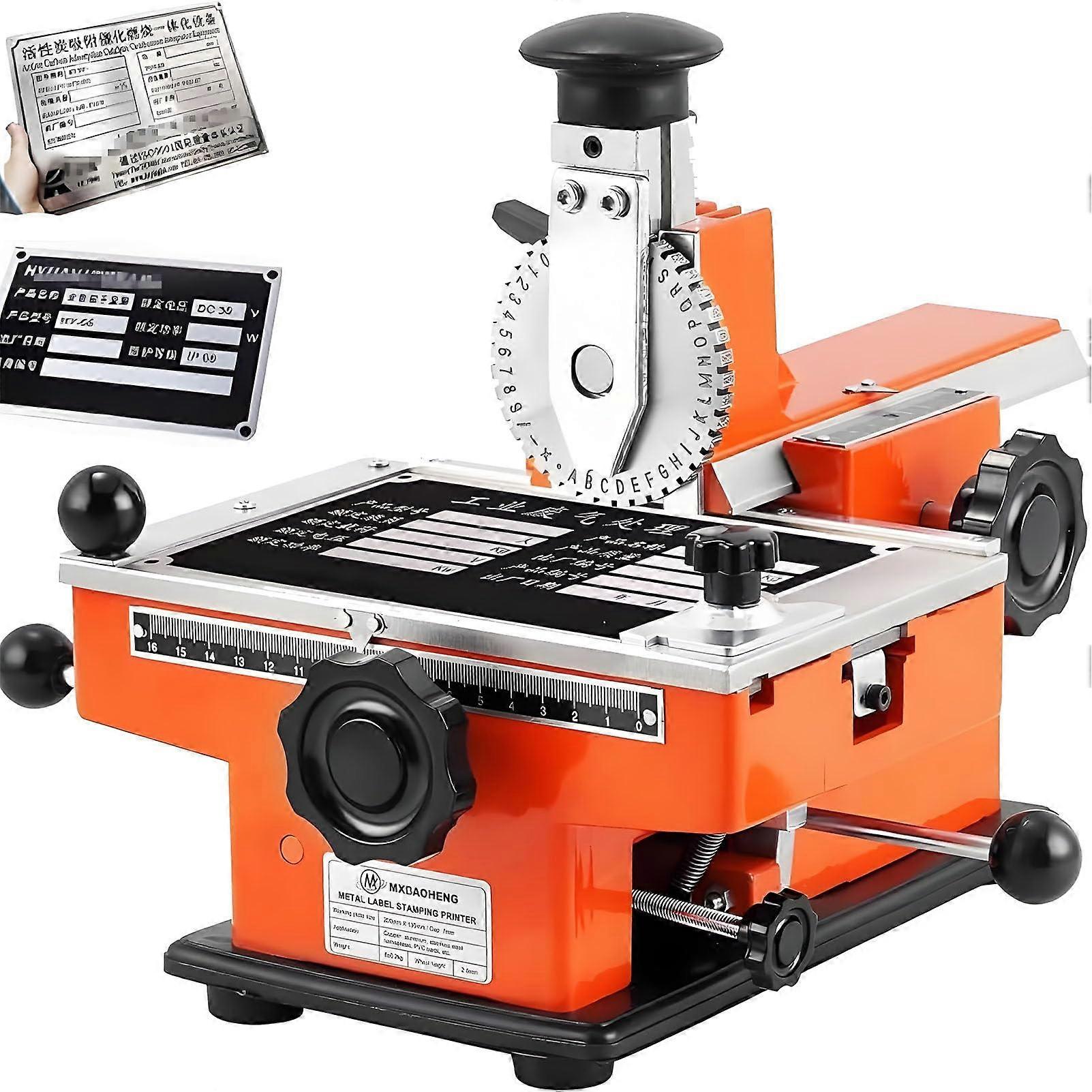 Metal Nameplate Embossing Machine with Adjustable Depth, Semi Automatic Metal Tag Embosser 6mm