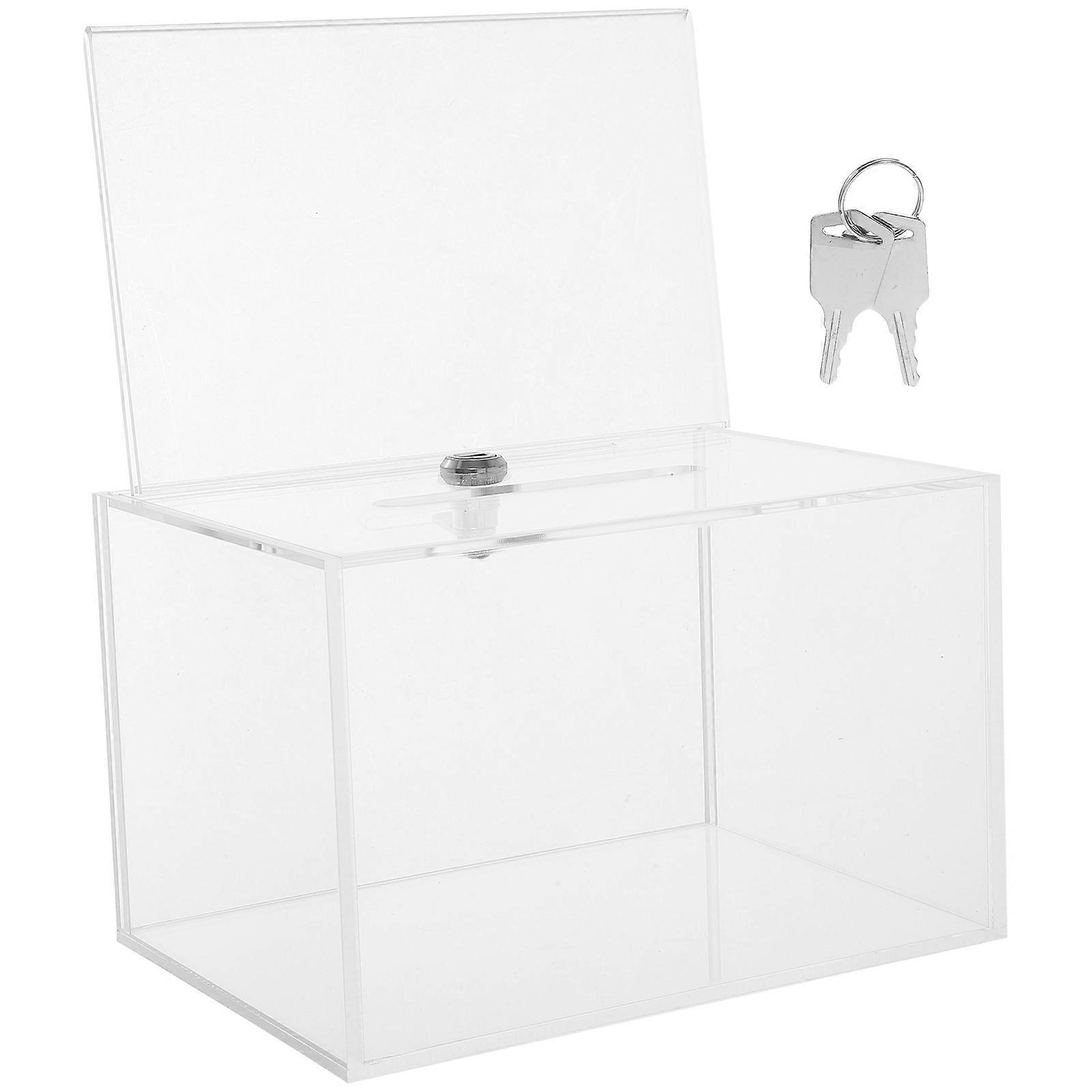 Transparent Acrylic Suggestion Box with Lock for Voting and Feedback Collection