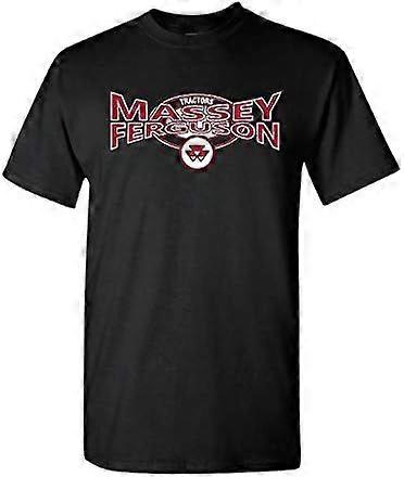 Camiseta Massey Ferguson com Logo Recortado, Gola Redonda, Algodão, Clássica, Manga Curta, Estilo Casual.
