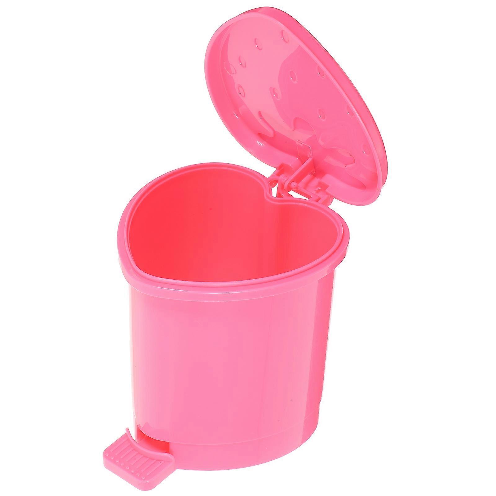 Trash Bin Desktop Trash Can for Paper Waste Pink