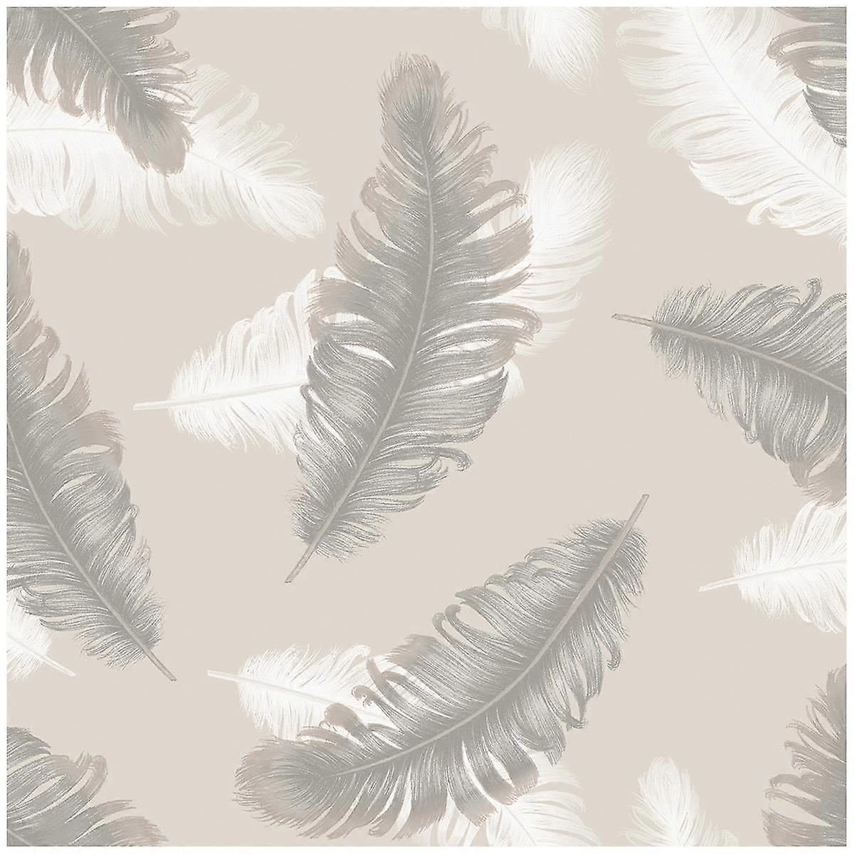Feather Beige Wallpaper