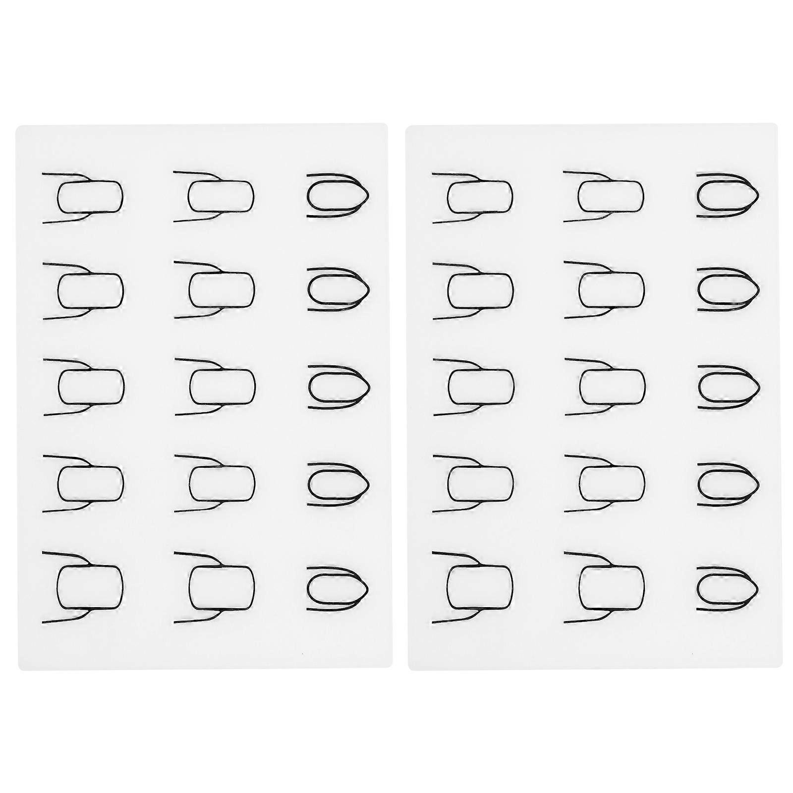 Nail Art Silicone Pad for Nail Paste Tool 2Pcs White Manicure Tool