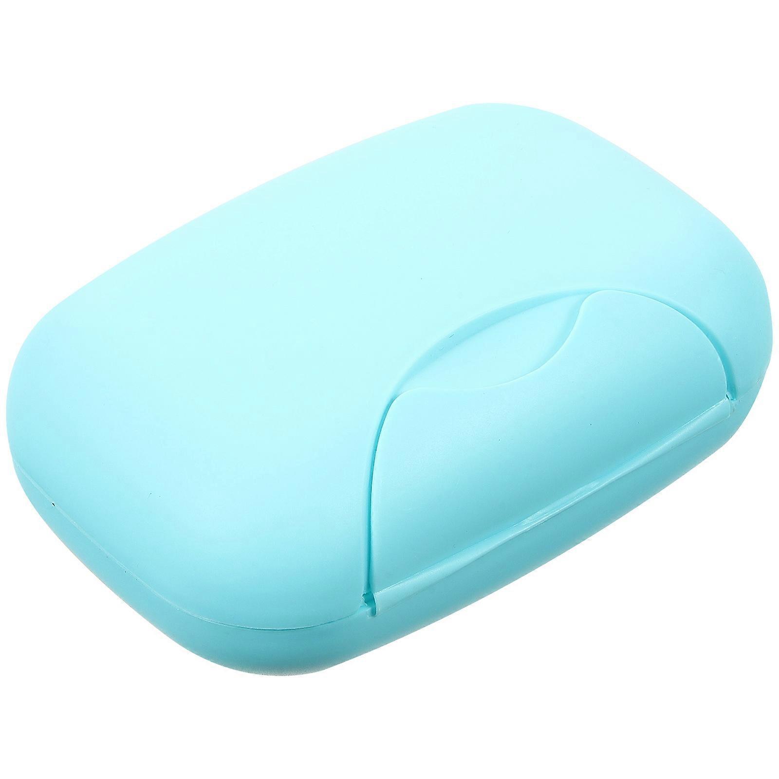 Blue Portable Soap Dish Box for Storage Creative Soap Holder Container
