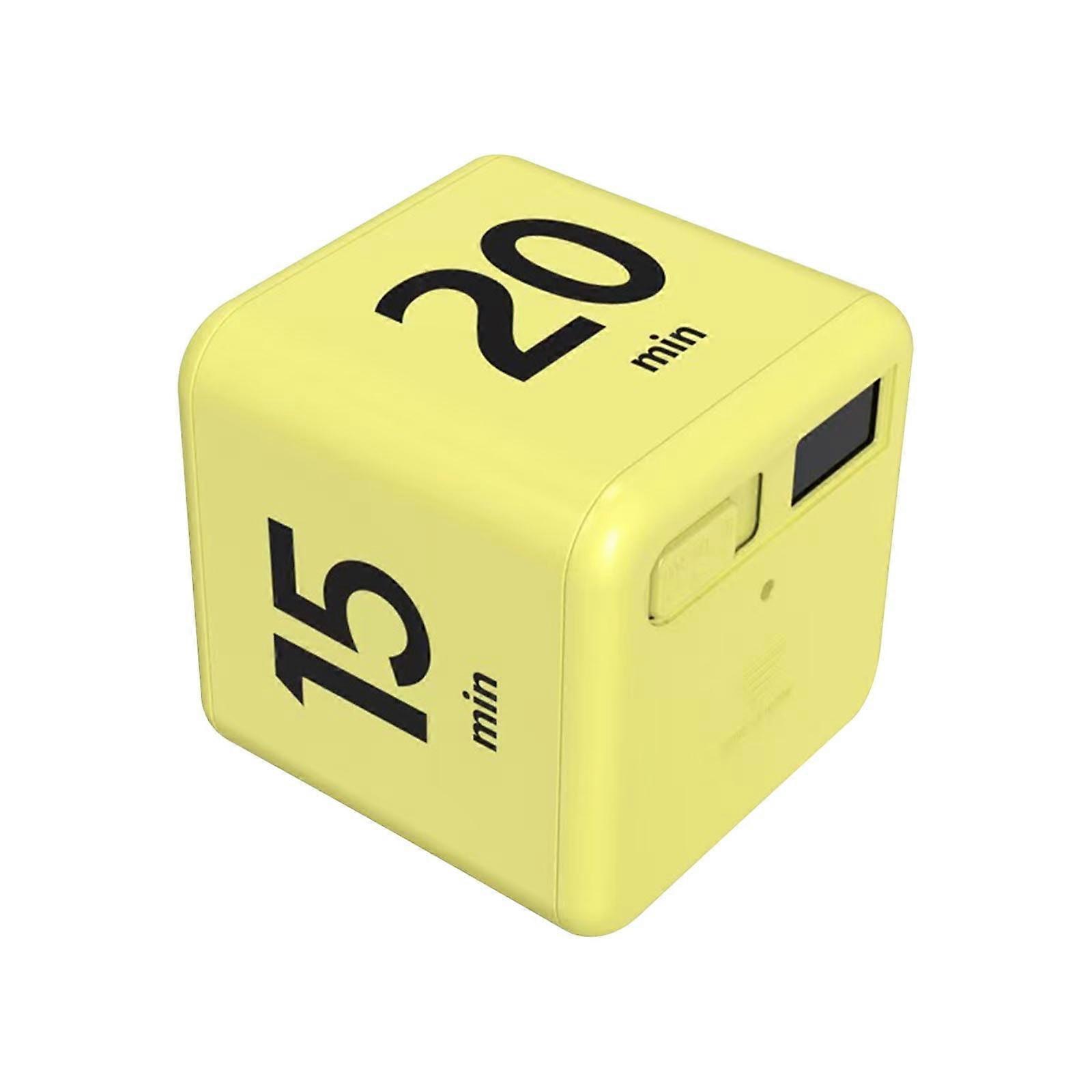 Cube Timer,Productivity Timer Kids Time Timer Gravity Sensor flip Timer for Time Management and Countdown Settings 15 20 30 60 Minutes, Yellow