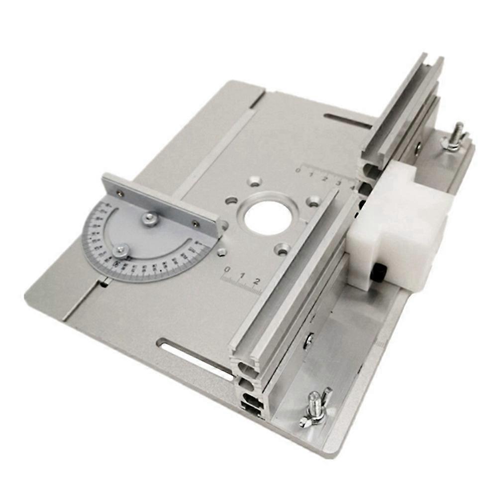 Router Table Insert Plate Miter Gauge for Table Saw -Silver