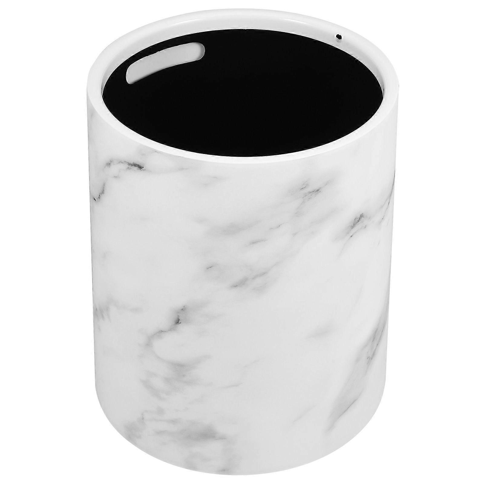 Garbage Bin Marble Pattern Wastebasket Plastic Trash Bin Bathroom Kitchen Trash Can