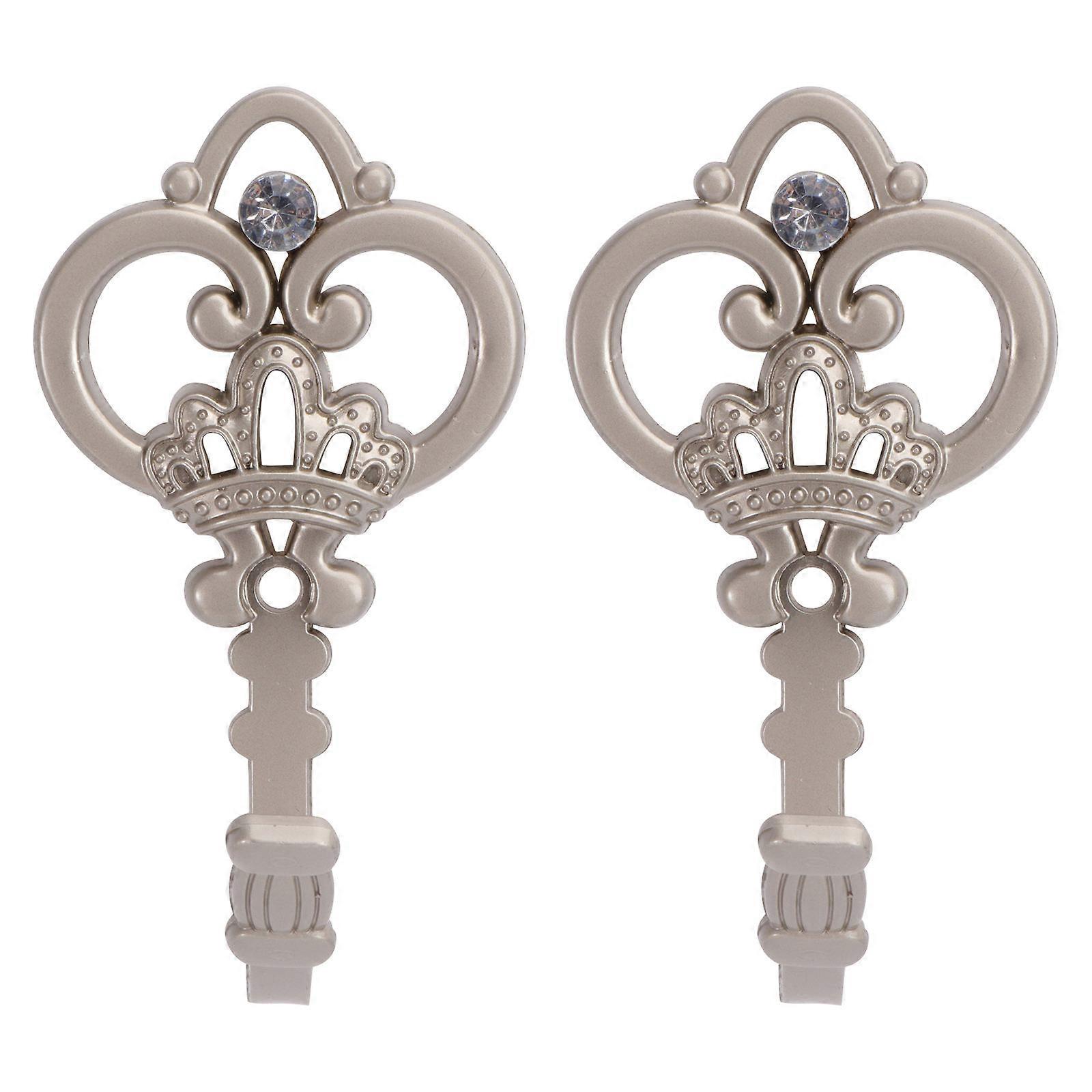 Simple Wall Hook Crown Pattern Curtain Hook for Home Use 3Pairs