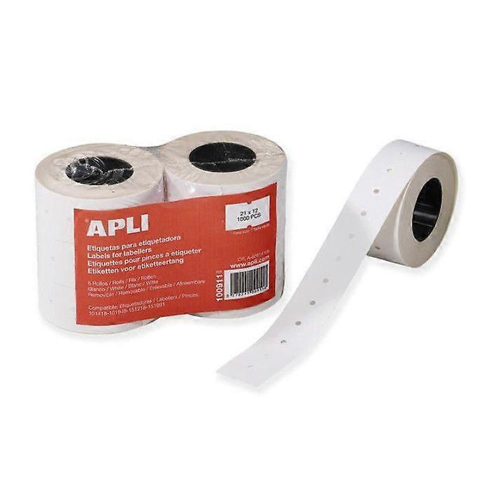 Rectangular labels 21 x 12 mm white removable adhesive 6 pcs.