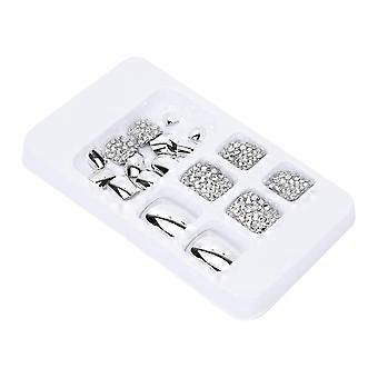 24pcs Summer Shining False Toe Nails Women Fake Toe Nails Artificial Full Cover Toenails