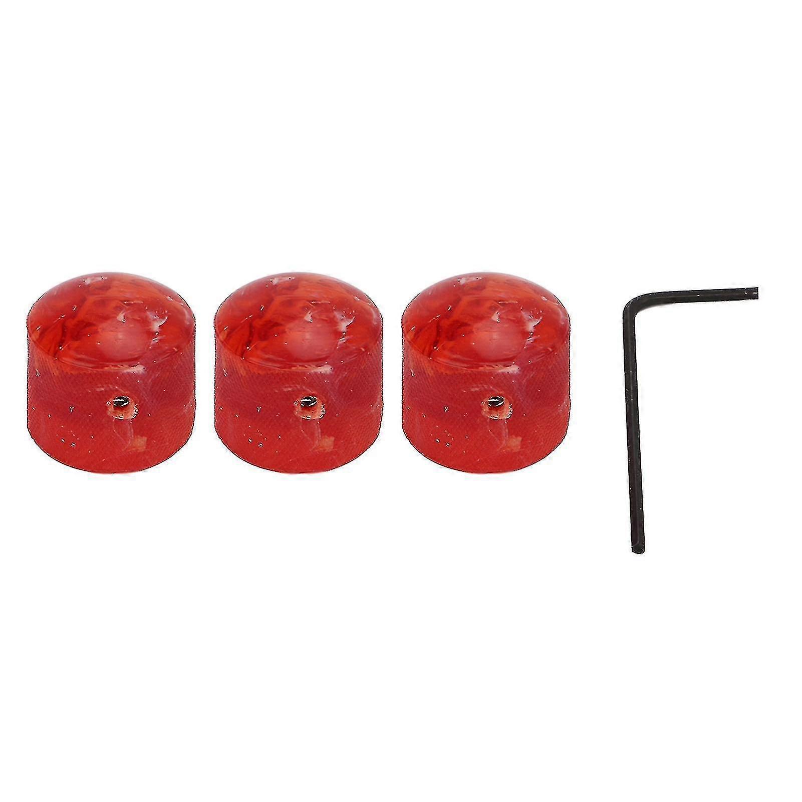 3Pcs Electric Guitar Knob String Potentiometer Controller Instrument Accessory Set Kit Red