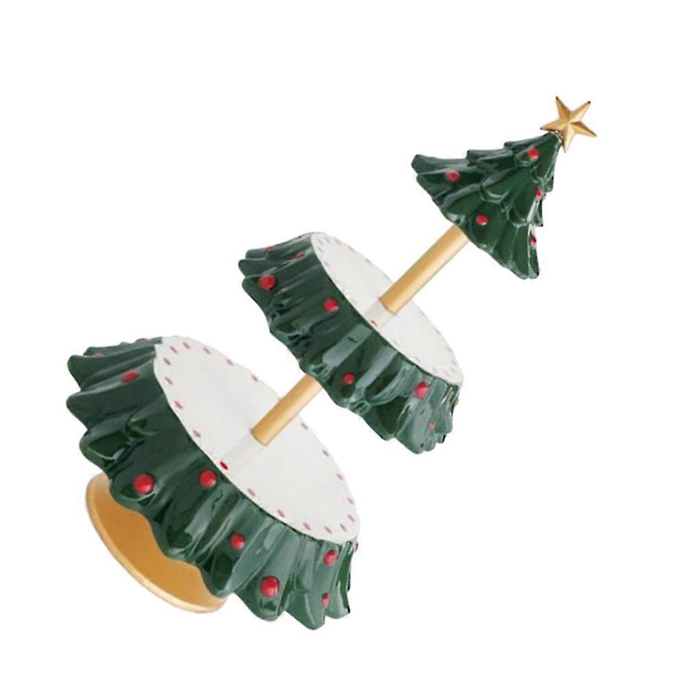 Christmas Dessert Display Tower for Snack Serving Two-Layer Stand
