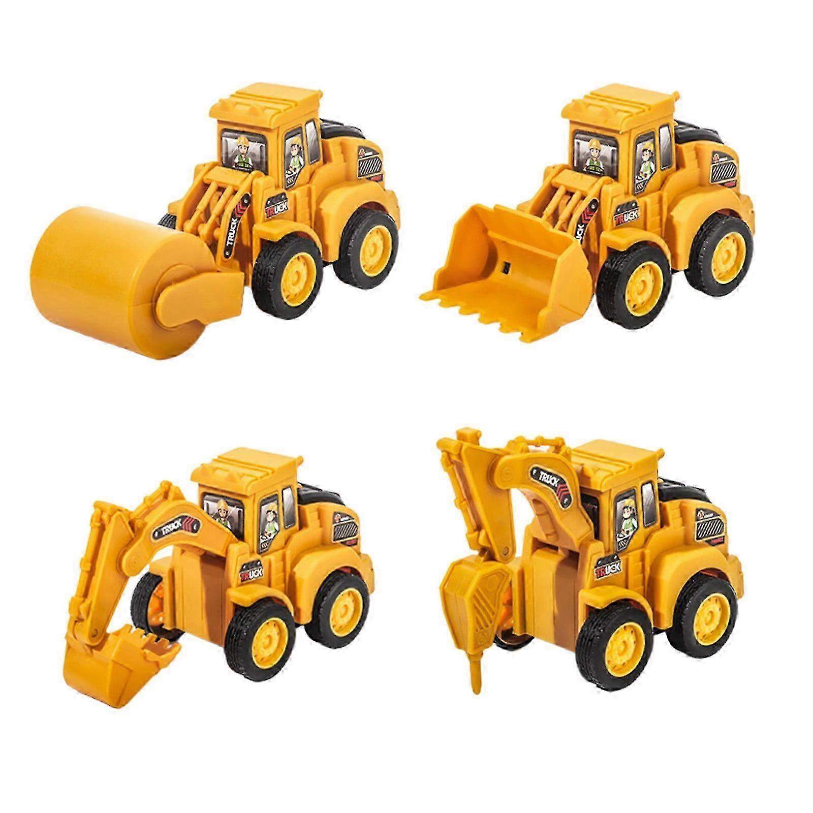 Press Activated Engineering Vehicle Toy, Simulation Model with Sliding Action for Interactive Play, ABS Plastic