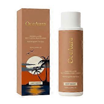 Self-Tanning Milky Essence 100ml Light Medium, Hydrating Self-Tanner for Face & Body, Buildable Streak-Free Glow with Aloe Vera & Glycerin