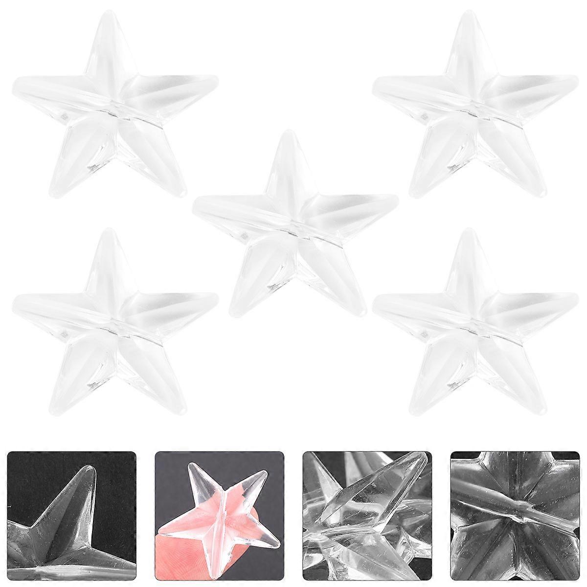 Acrylic Five-Pointed Star Beads for Christmas Pendant 100Pcs