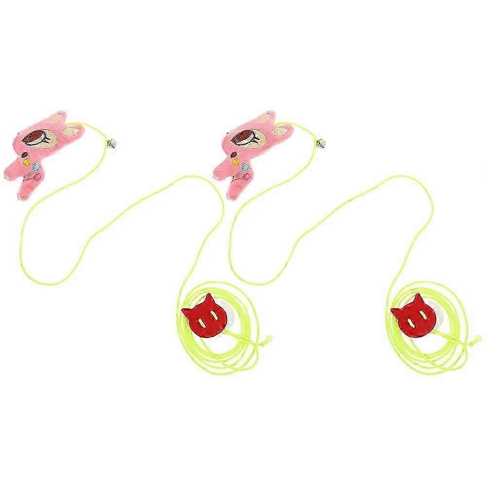 Interactive Cat Hanging Toy for Pet Exercise 2Pcs Plush Teaser
