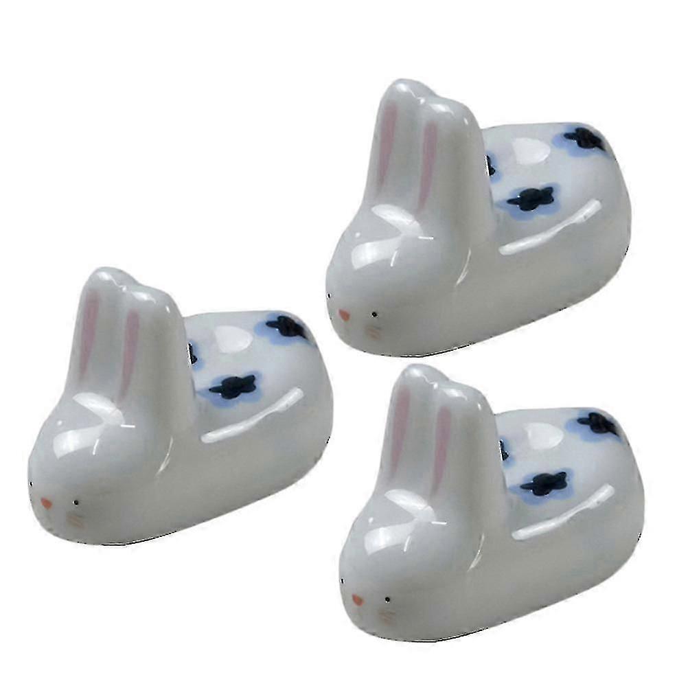 Ceramic Chopstick Holder Cartoon Style compatible Table 3Pcs Set