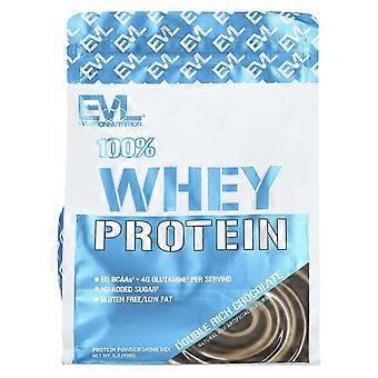 EVLution Nutrition, 100% Whey Protein, Double Rich Chocolate, 1 lb (454 g), 2-Pack