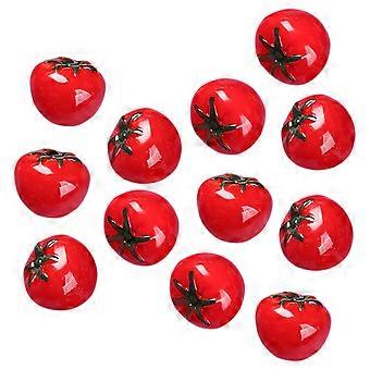 12Pcs Artificial Tomatoes Fake Tomatoes Models Resin Simulation Fake Vegetable Miniature Fruit Model
