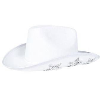 Cowboyhut mit Pailletten, glitzerndem Cowgirlhut mit ausgestanzten Sternen, Einheitsgröße, passend für Teenager und Frauen
