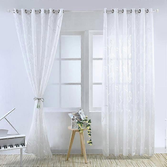Perdea transparentă - 100x250 cm - Alb