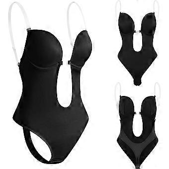 Dww-Femme Plunge Backless Body Shaper Bra(Noir), Body Dos Nu Invisible Mariage, Soutien-gorge Push Up Dos Nu Sans Couture, Sous-vtement Avec Bandoulir