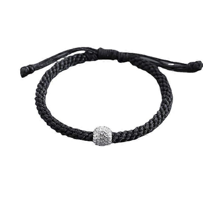 Couple's braided bracelet, vintage fish scale, adjustable