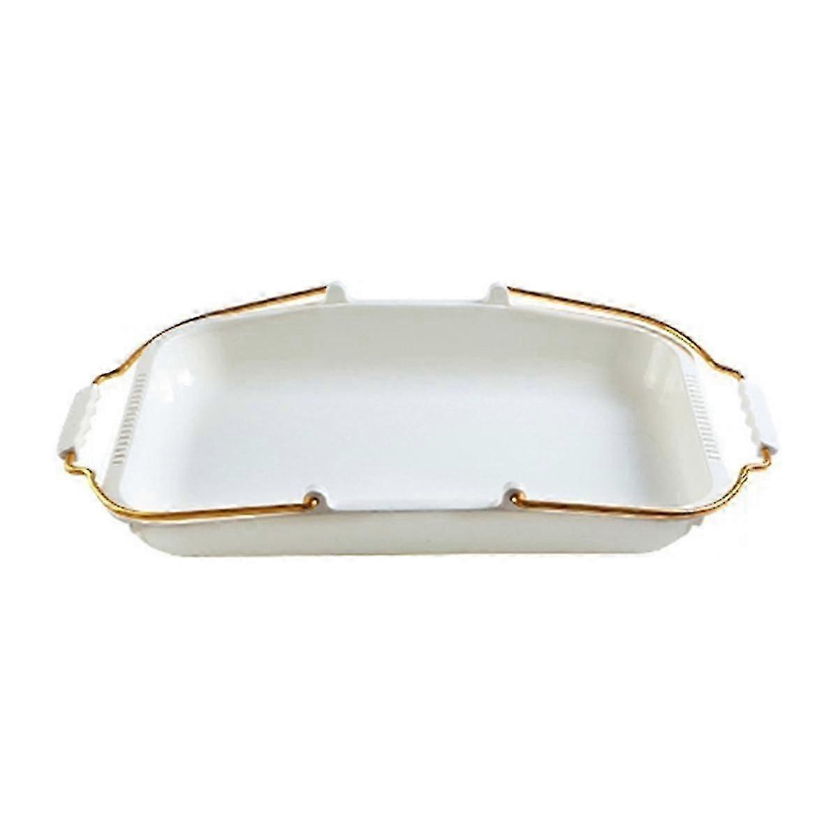 Bread Serving Tray with Handles, Non-Rust PP Bakery Tray for Countertop, Stackable Bread Container for Shopping & Dining, 1PC
