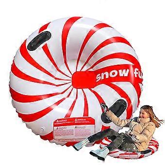 Snow Tubes Inflatable Snow Sled with Safety Grip Handles, Shock Resistant PVC for Winter Fun