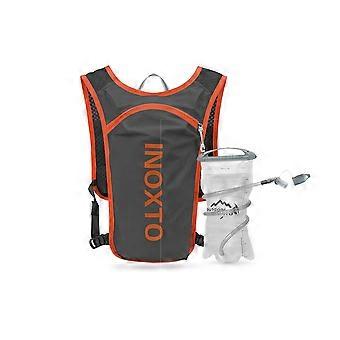 Ultralight Hydration Backpack 130g with 2L Bladder for Hiking Cycling Adults Kids Dark Gray Orange