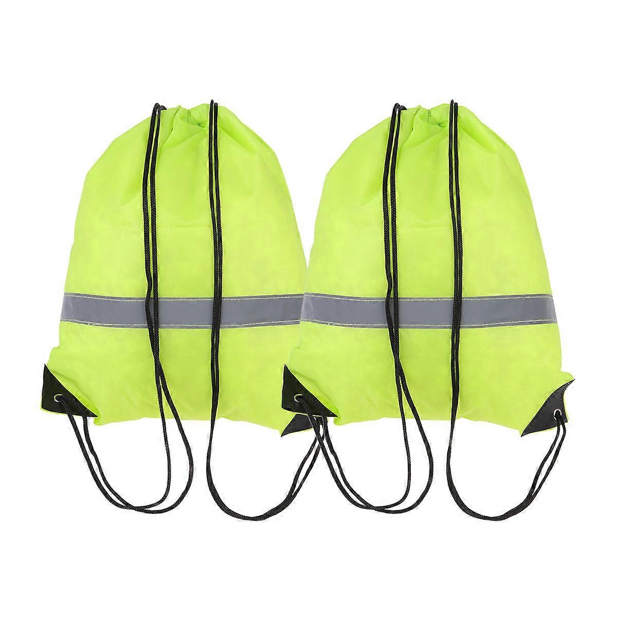 Drawstring Bag Portable Drawstring Backpack for Storage Use 4Pcs Light Green