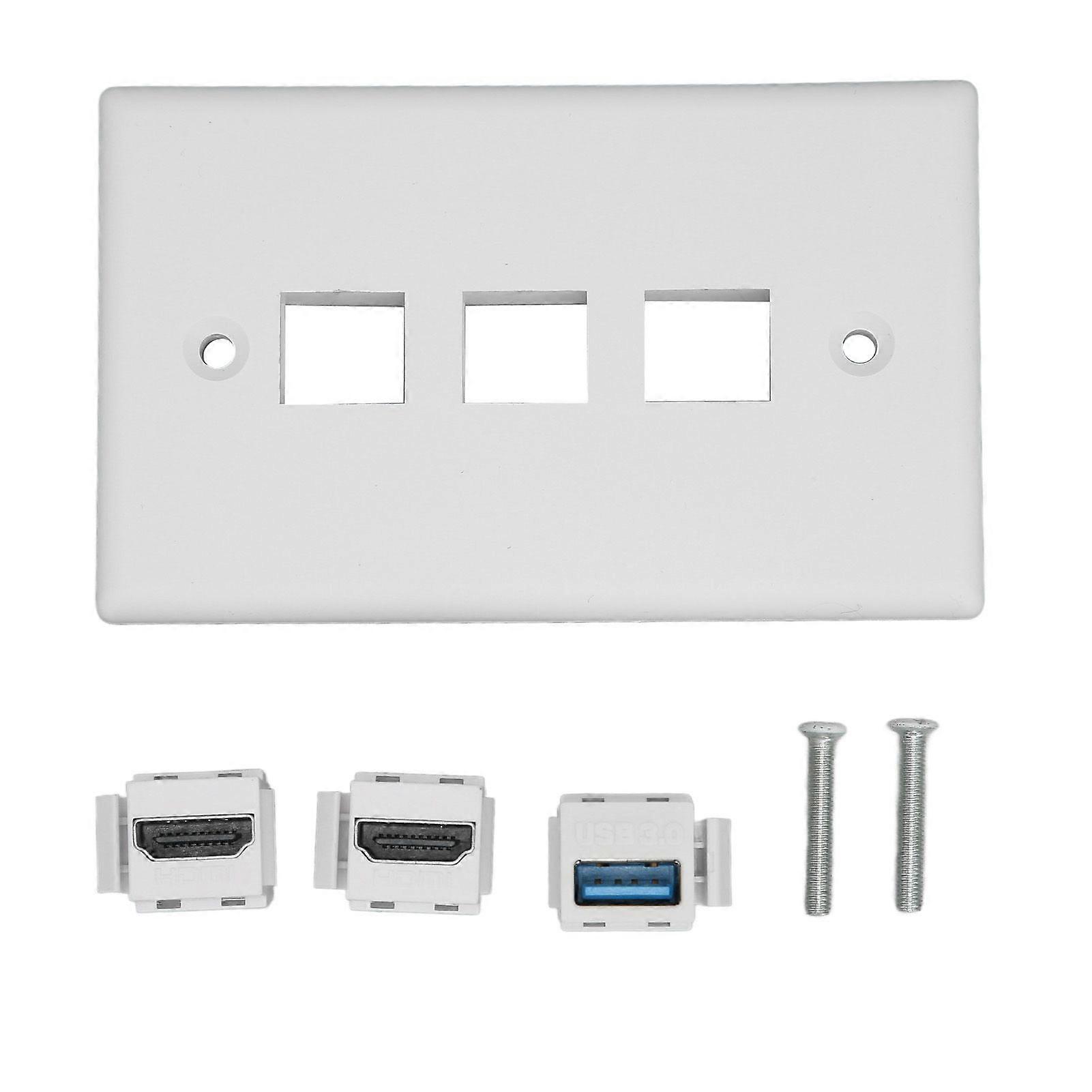 Placa mural USB 3.0 para interface multimídia HD Keystone 1 porta