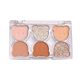 Paleta de sombras com 6 cores, tons matte e cintilantes de longa duração e fáceis de esfumar.