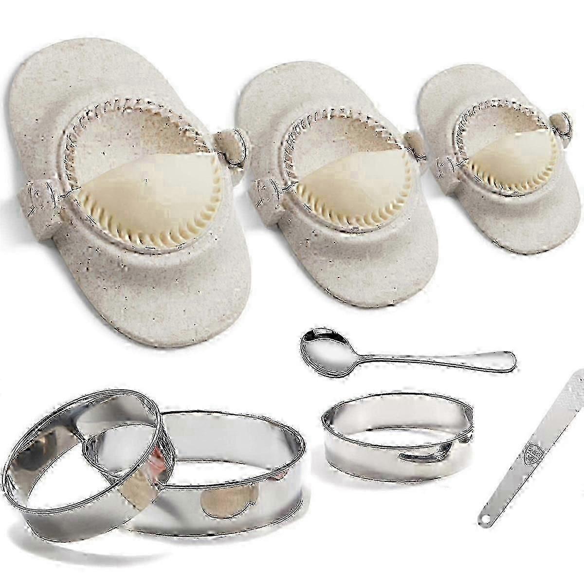 Empanada Maker Press, 6 Inch Extra Large Dumpling Maker Set with Dough Cutter, Dumpling Mold Set for